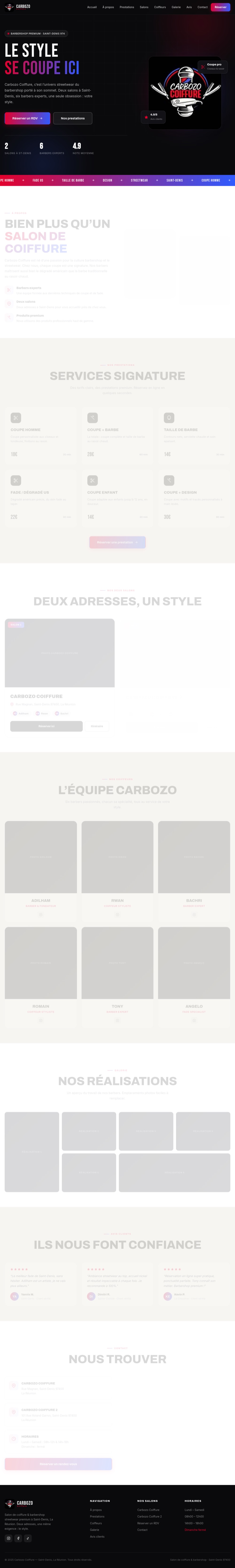 Aperçu du site Carbozo Coiffure