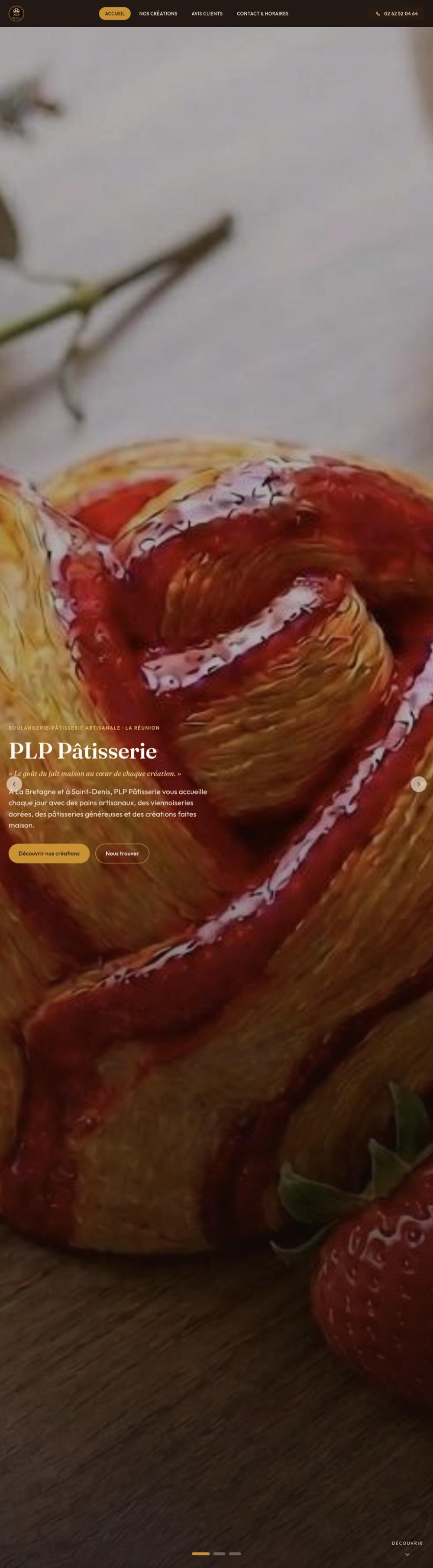 Aperçu du site PLP Pâtisserie