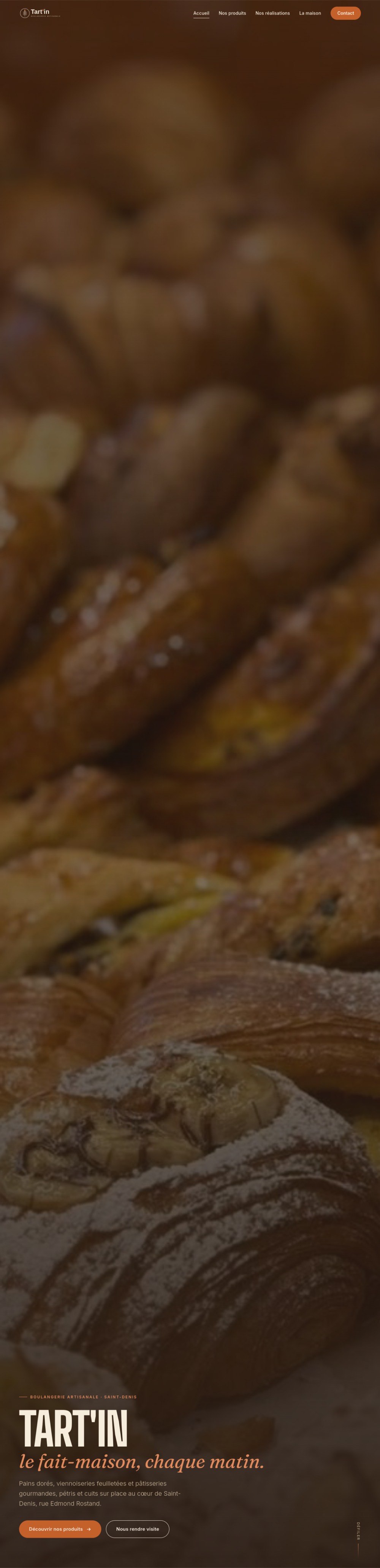 Aperçu du site Tart’in